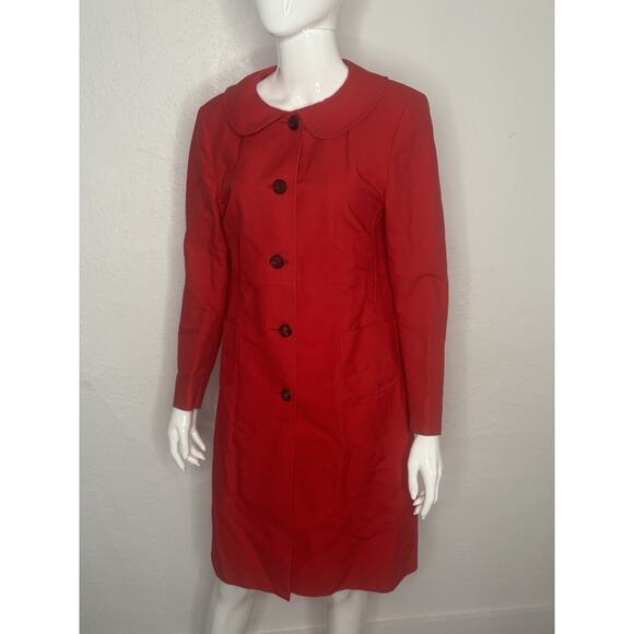 Burberry London Trench Coat Single Button Down Pink Red Women’s Size 8 USA Made - Picture 2 of 8